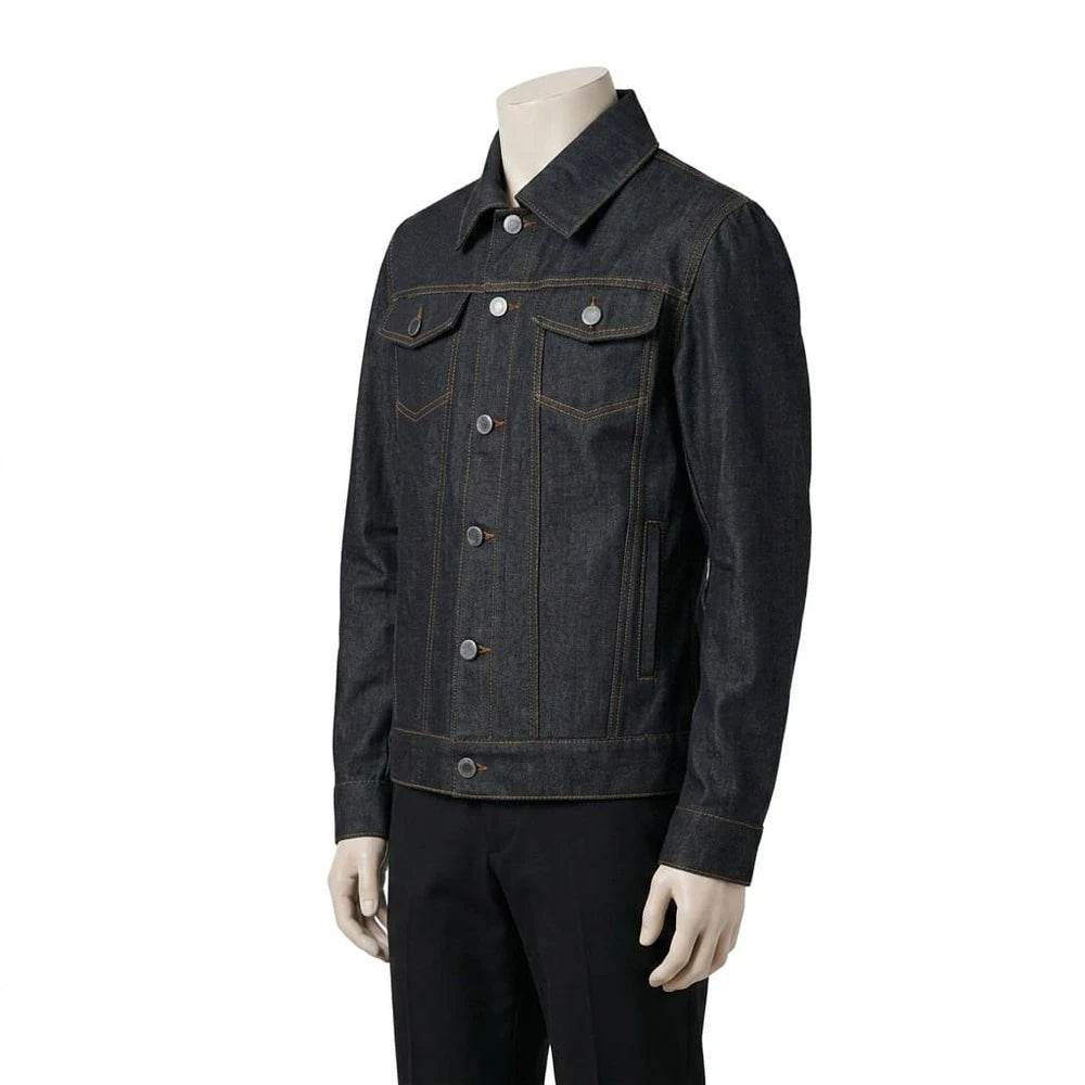 The Gideon Faded Black Denim Trucker Jacket