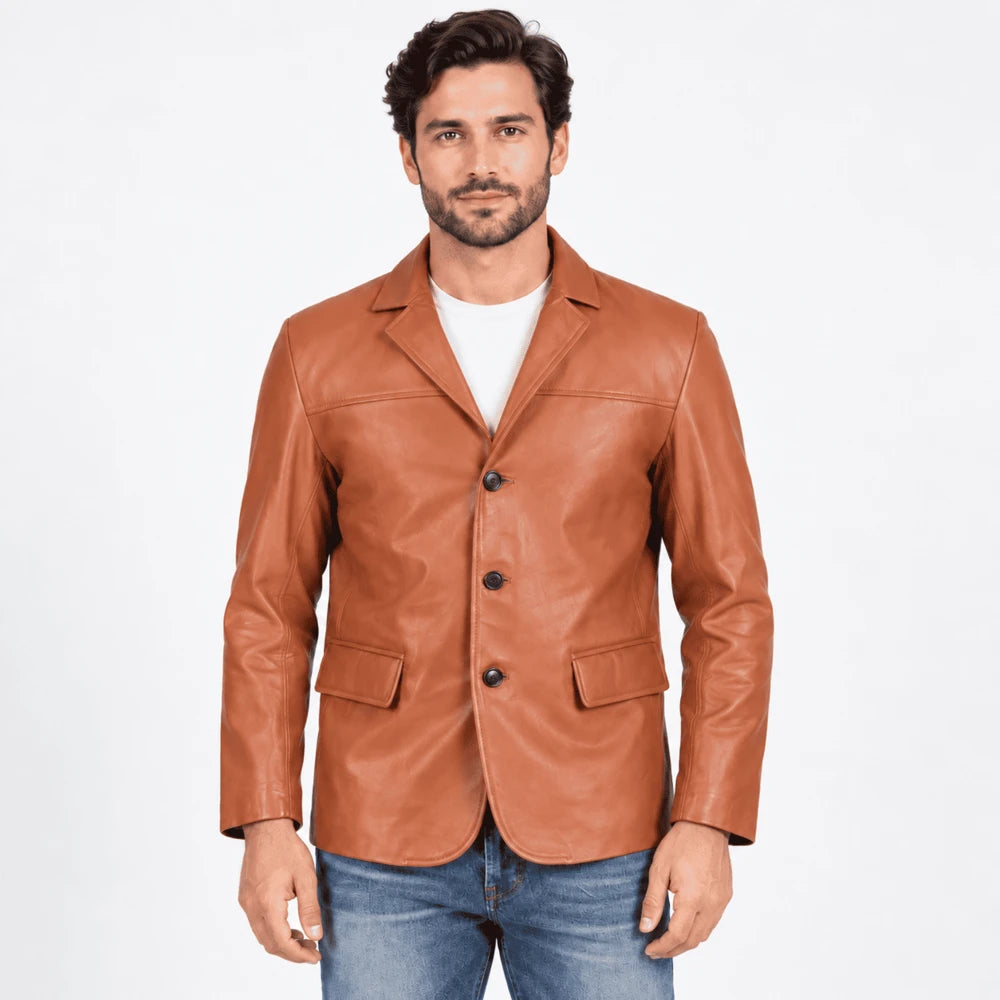 Bellaridge Brown Sheepskin Leather Blazer