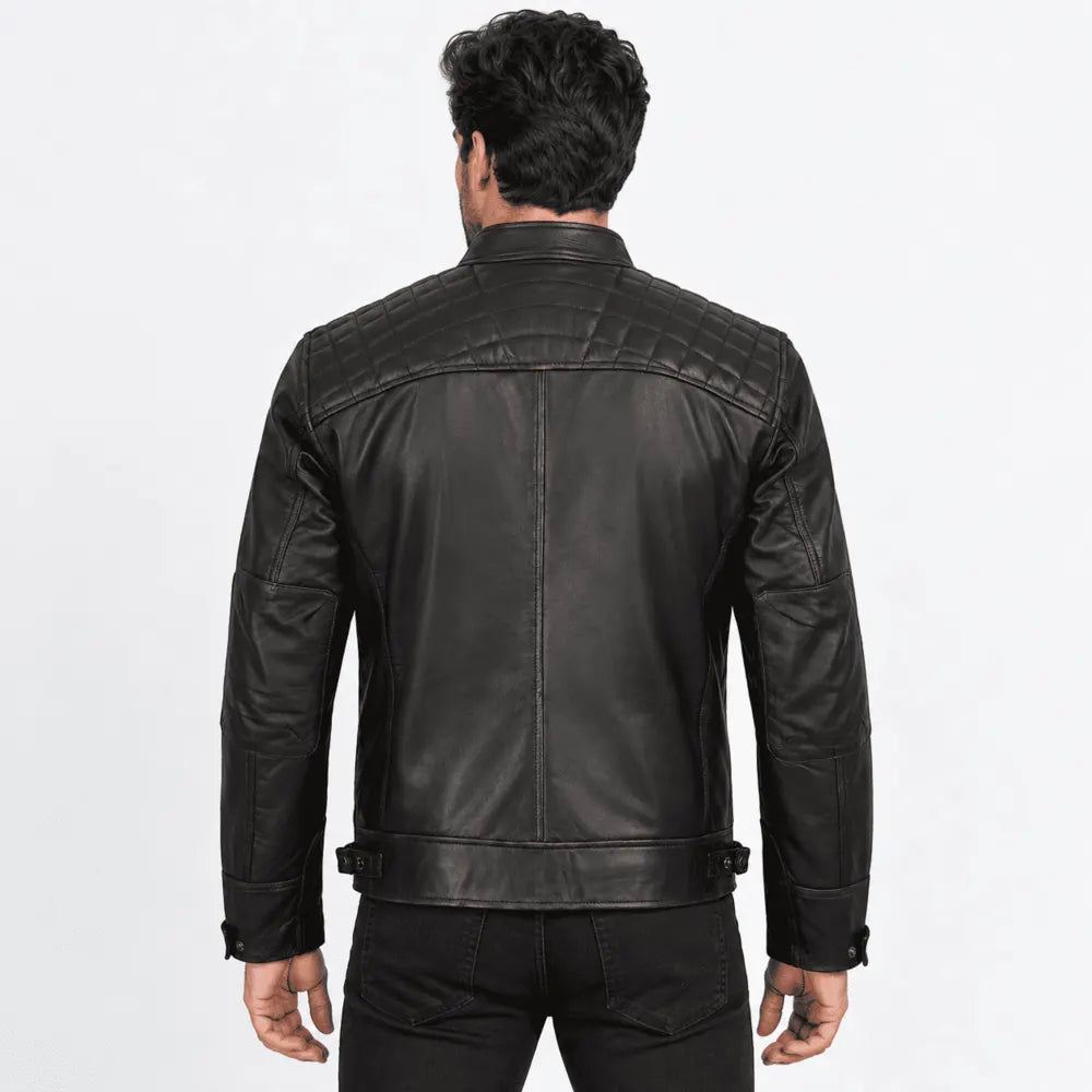 Brackenford Dark Brown Rub-Off Lambskin Leather Jacket