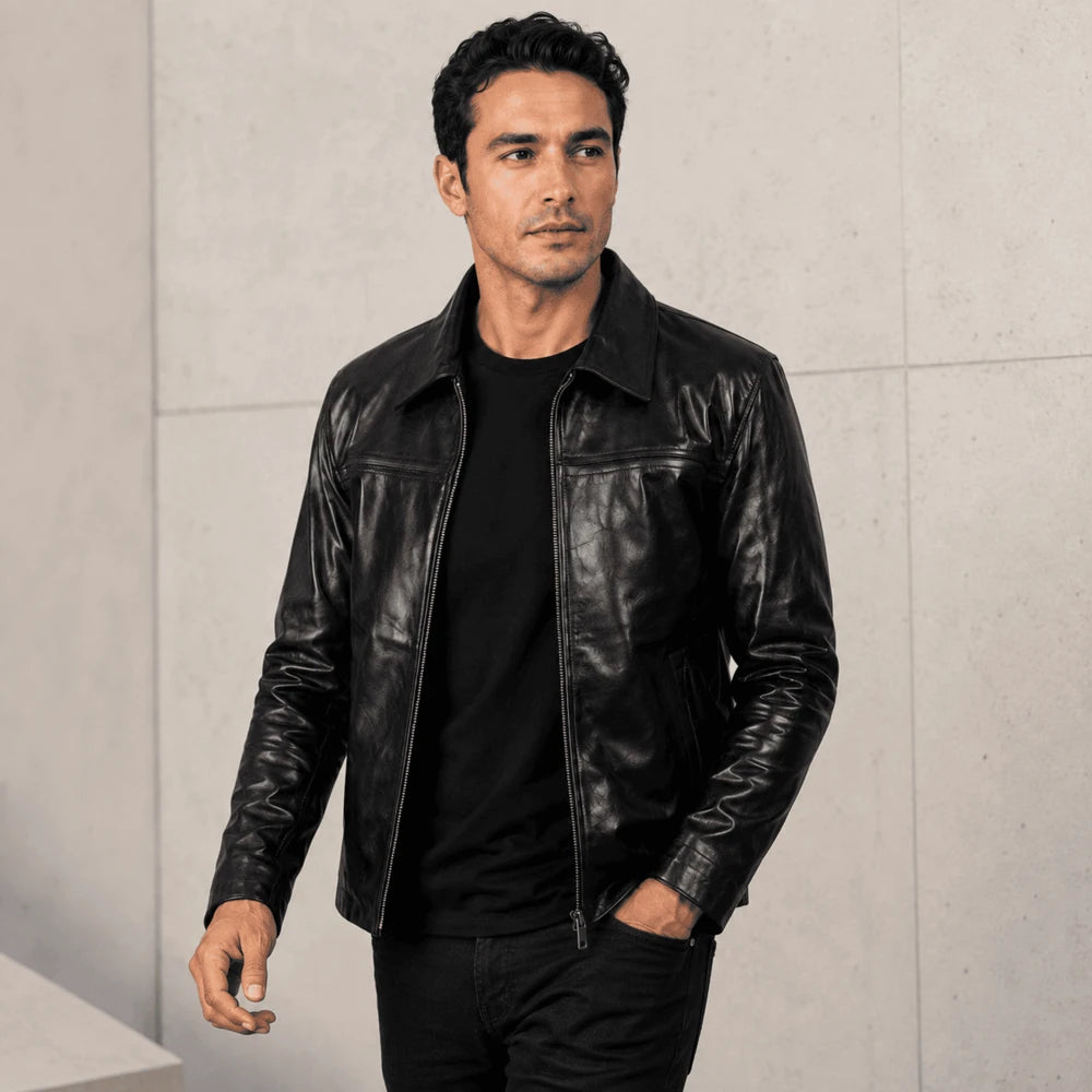 Weston Black Cowhide Leather Jacket