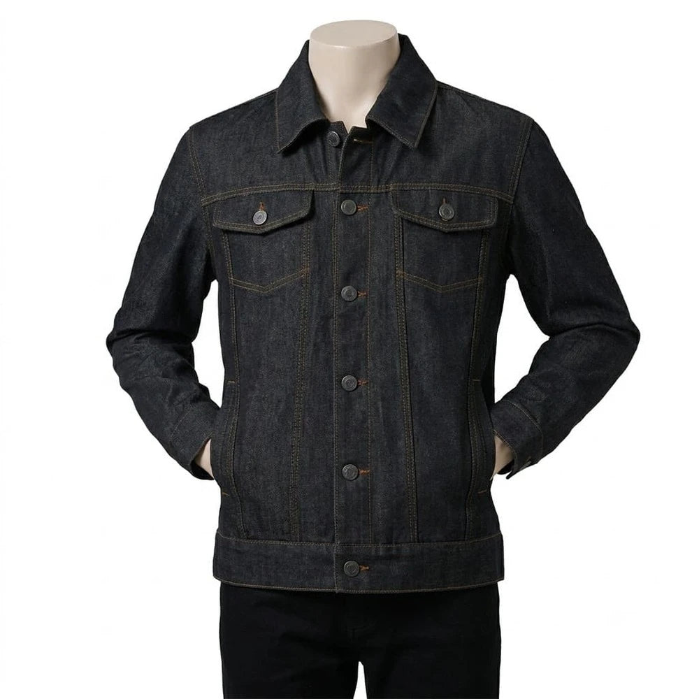 The Gideon Faded Black Denim Trucker Jacket