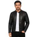 Bastion Black Cowhide Leather Biker Jacket