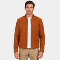 Beckett Brown Goatskin Suede Bomber Jacket