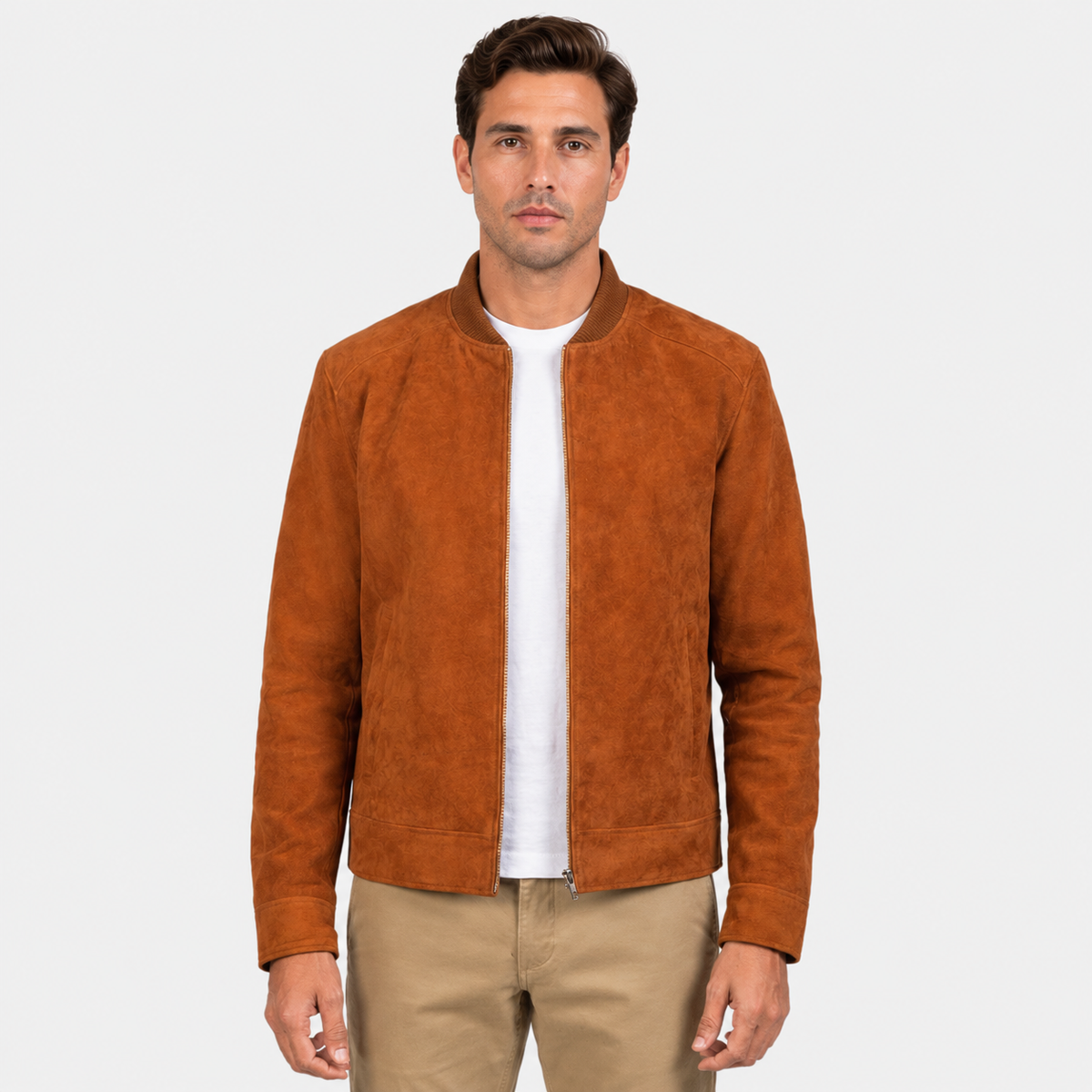 Beckett Brown Goatskin Suede Bomber Jacket