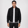 Blackwell Black Goatskin Suede Bomber Jacket