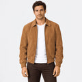 Men's Blue Goatskin Suede Bomber Jacket – Slatewood