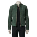 The Elena Green Suede Biker Jacket
