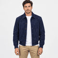 Men's Blue Goatskin Suede Bomber Jacket – Azure Crest