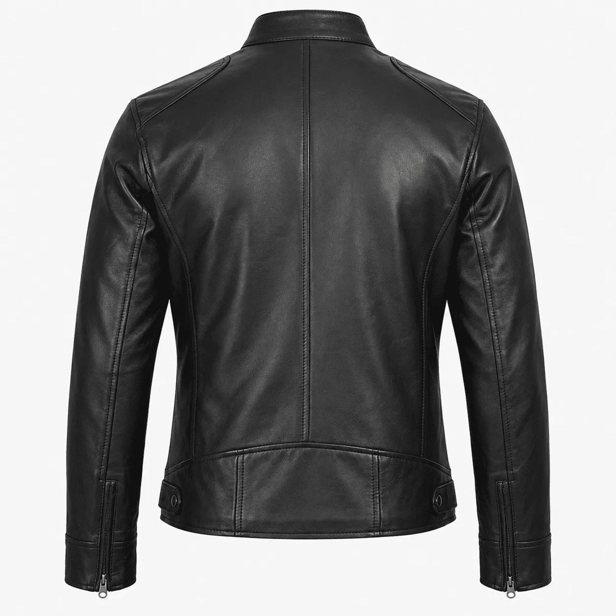Westhaven Black Lambskin Leather Racer Jacket