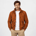 Westmere Brown Goatskin Suede Bomber Jacket