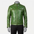 The Ashton Green Leather Biker Jacket
