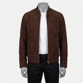 Classic Mocha Suede Bomber Jacket